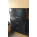 Hon Black 4 Drawer Lateral Filing Cabinet, Locking